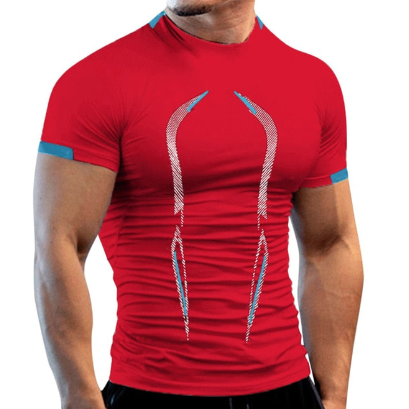 Men’s Compression Sports T-Shirt – Sculpted Short-Sleeve Training Top with Performance Panel Detailing