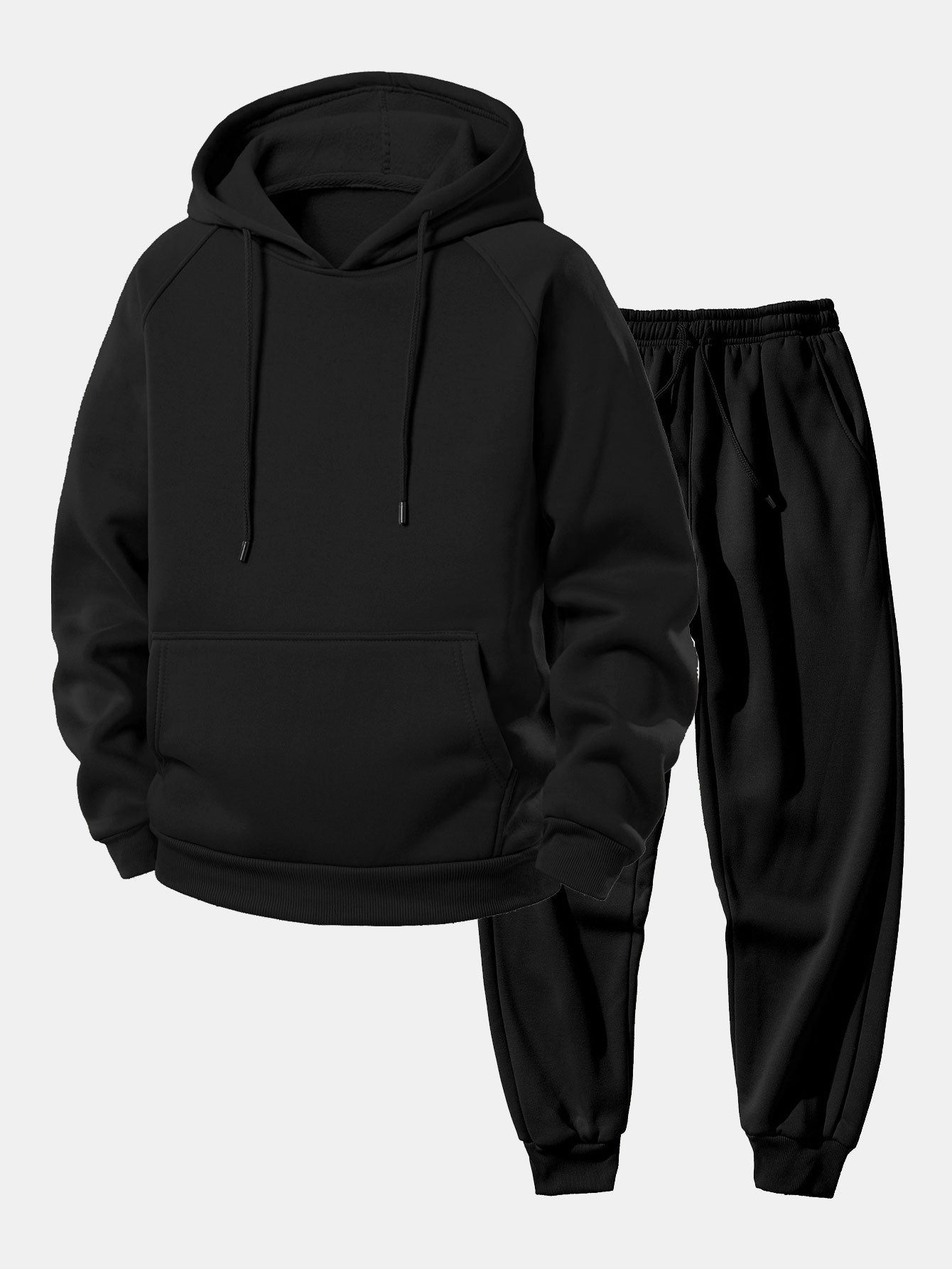 Men’s Raglan Hoodie Tracksuit – Regular Fit Polyester Set for Everyday Casual Wear