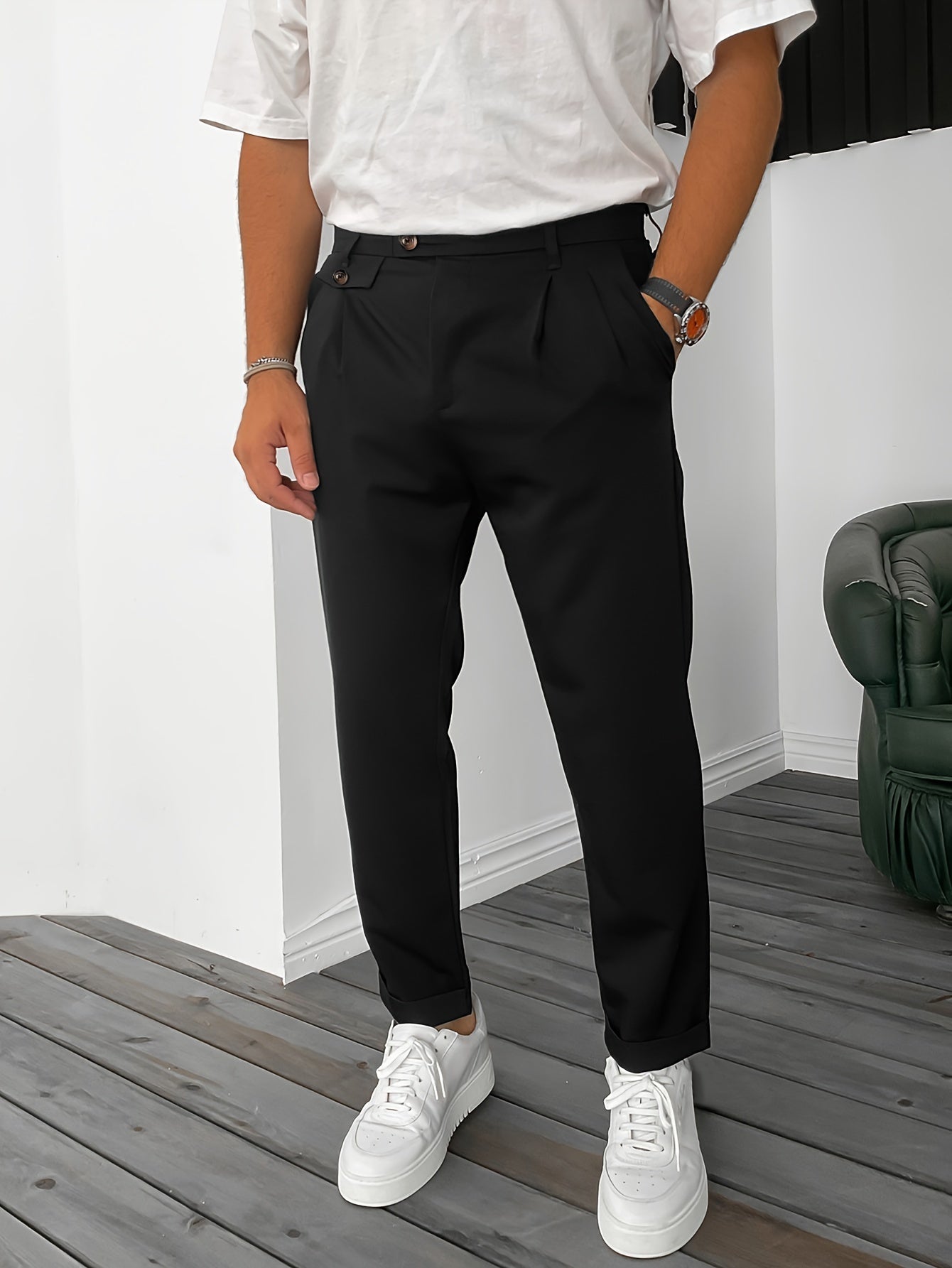 Men’s Stretch Dress Trousers – Comfortable Elegant Stylish Smart Business Formal Everyday Fit