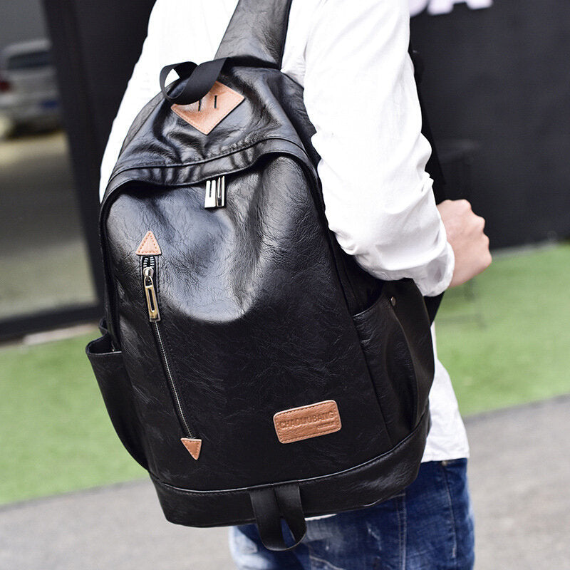 Laptop-Rucksack aus Kunstleder für Herren – Geräumiges Design mit mehreren Taschen und gepolsterten Schulterriemen