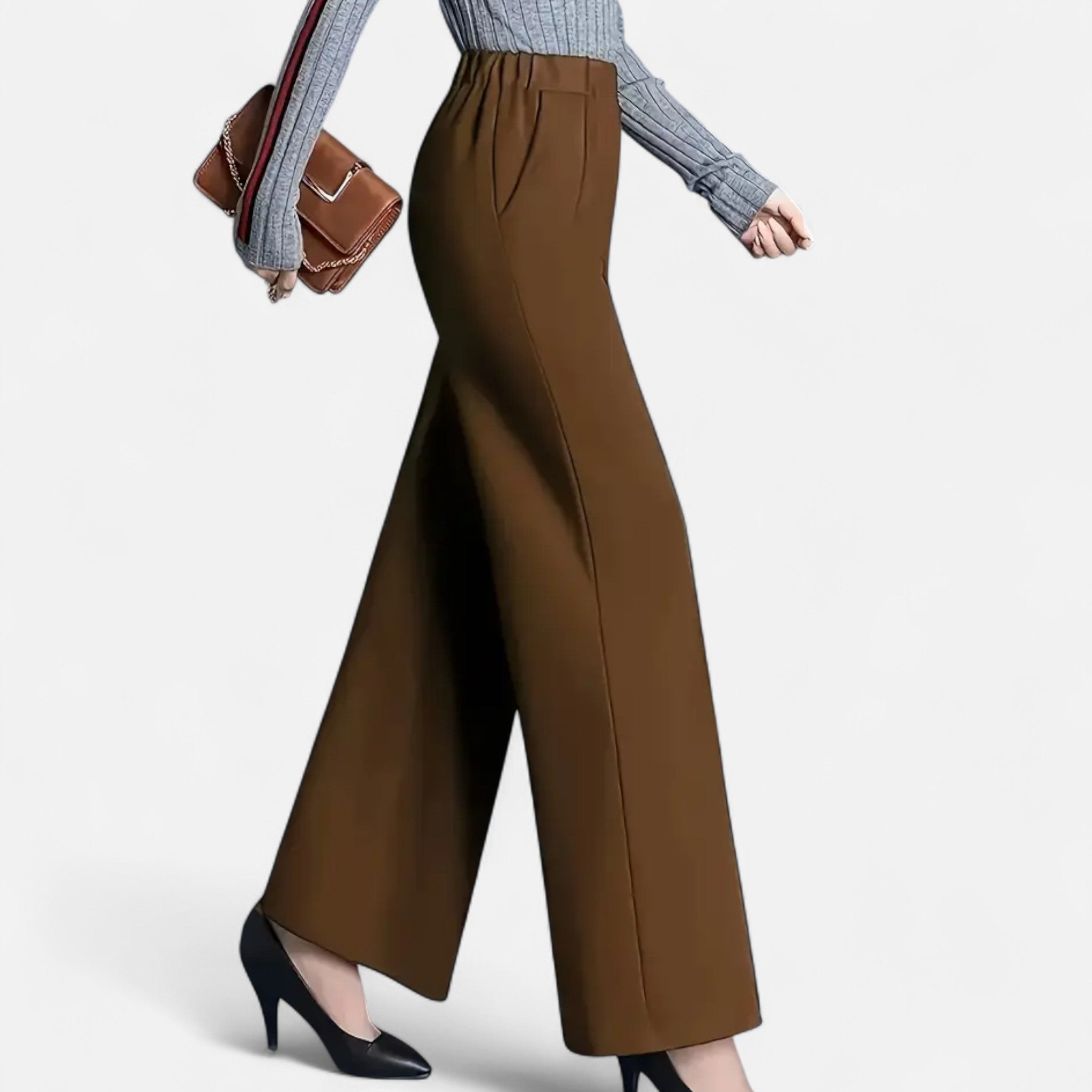 Valmonti | Women’s High-Waist Wide-Leg Trousers
