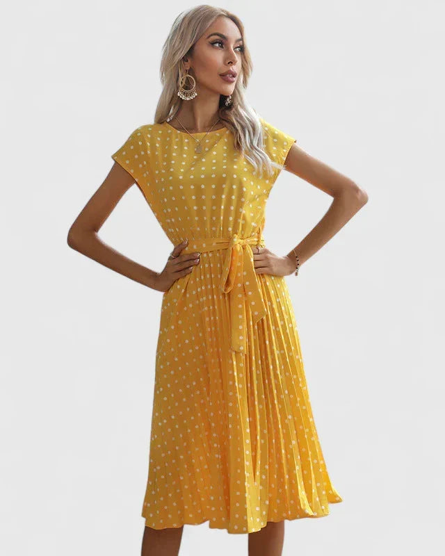 Abito midi da donna con cintura e stampa – stile estivo valorizzante per il giorno e le occasioni