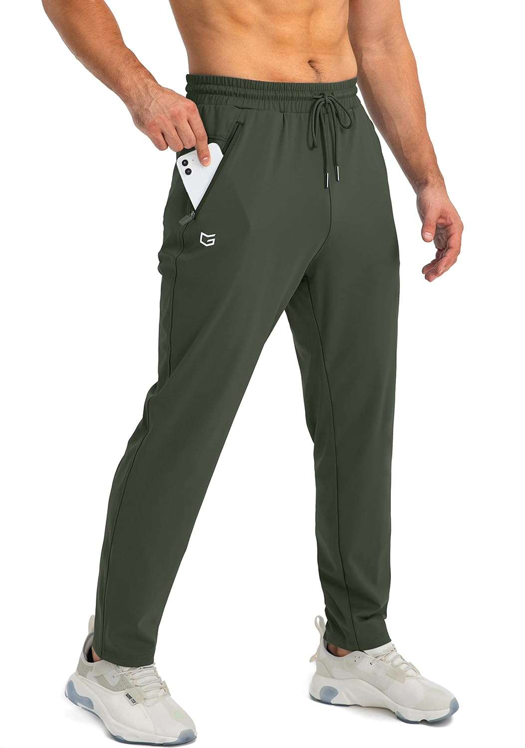 Pantalones Jogger Entallados para Hombre – Pantalones de Entrenamiento Livianos y Elásticos con Bolsillos Seguros con Cremallera