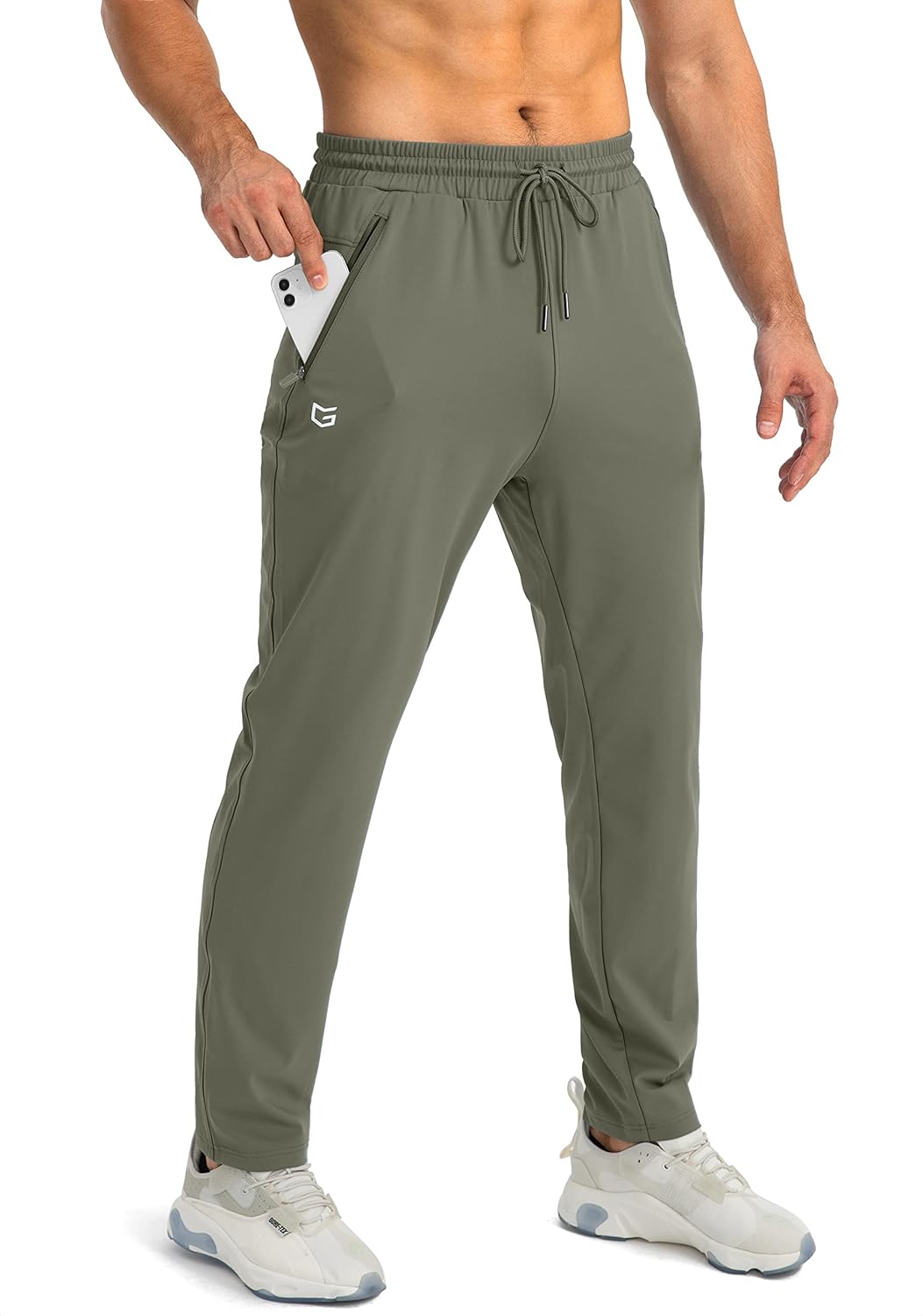 Pantalones Jogger Entallados para Hombre – Pantalones de Entrenamiento Livianos y Elásticos con Bolsillos Seguros con Cremallera