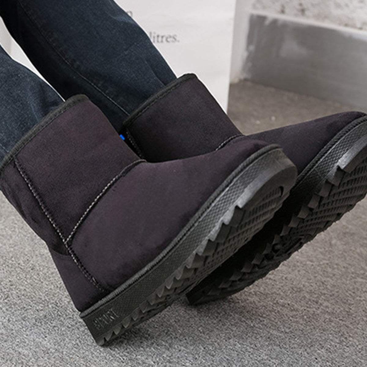 Botas de invierno térmicas USB para mujer - botas de nieve cálidas hasta el tobillo con plantillas extraíbles
