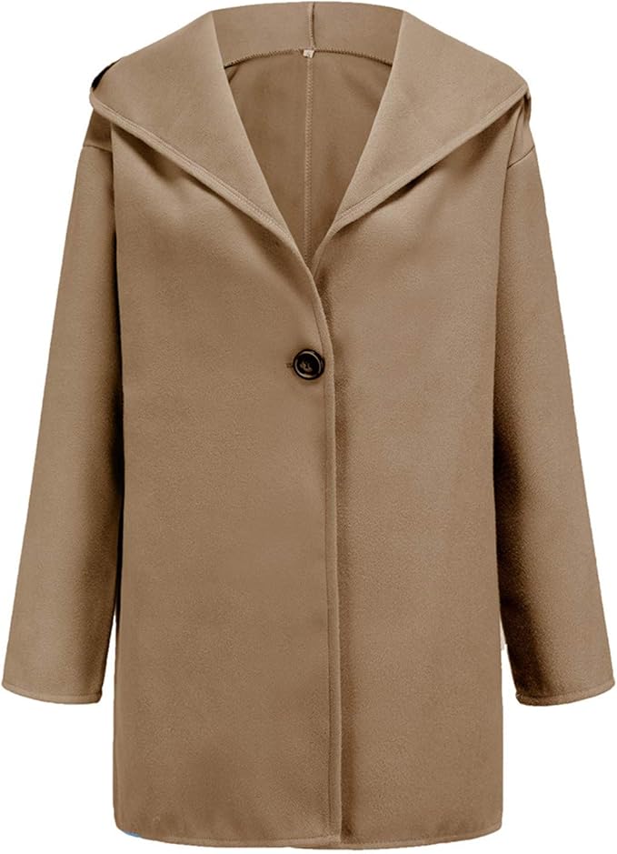 Relaxte blazer voor dames met één knoop en oversized gedrapeerde revers – Elegante korte getailleerde jas voor smart casual en kantoor