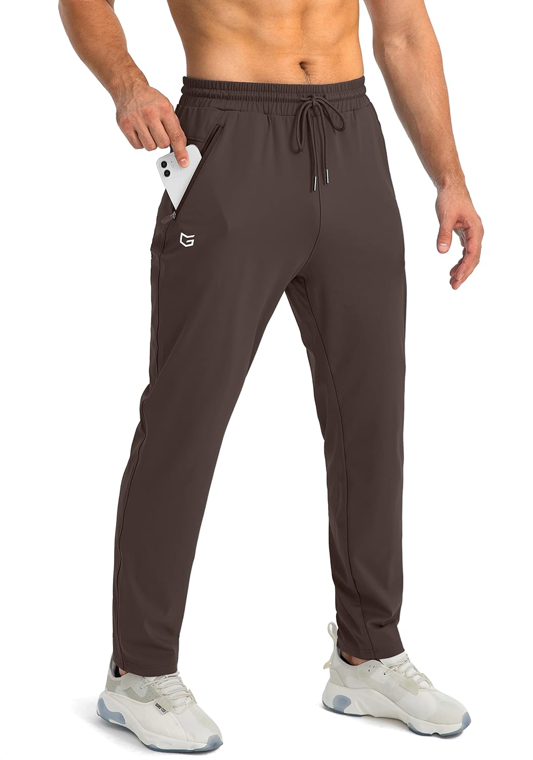 Pantalones Jogger Entallados para Hombre – Pantalones de Entrenamiento Livianos y Elásticos con Bolsillos Seguros con Cremallera