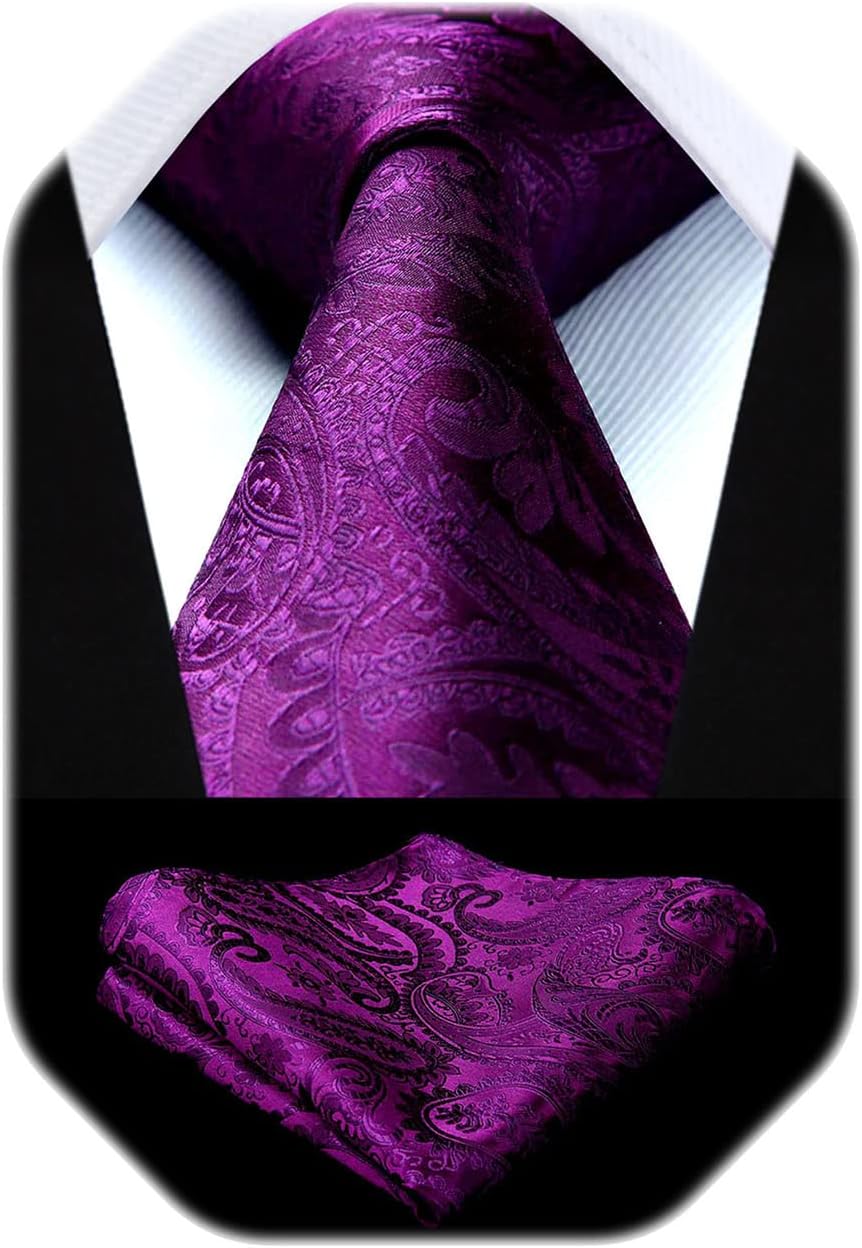Pánská sada kravat s paisley žakárovým vzorem – elegantní formální doplňky na svatby a společenské události