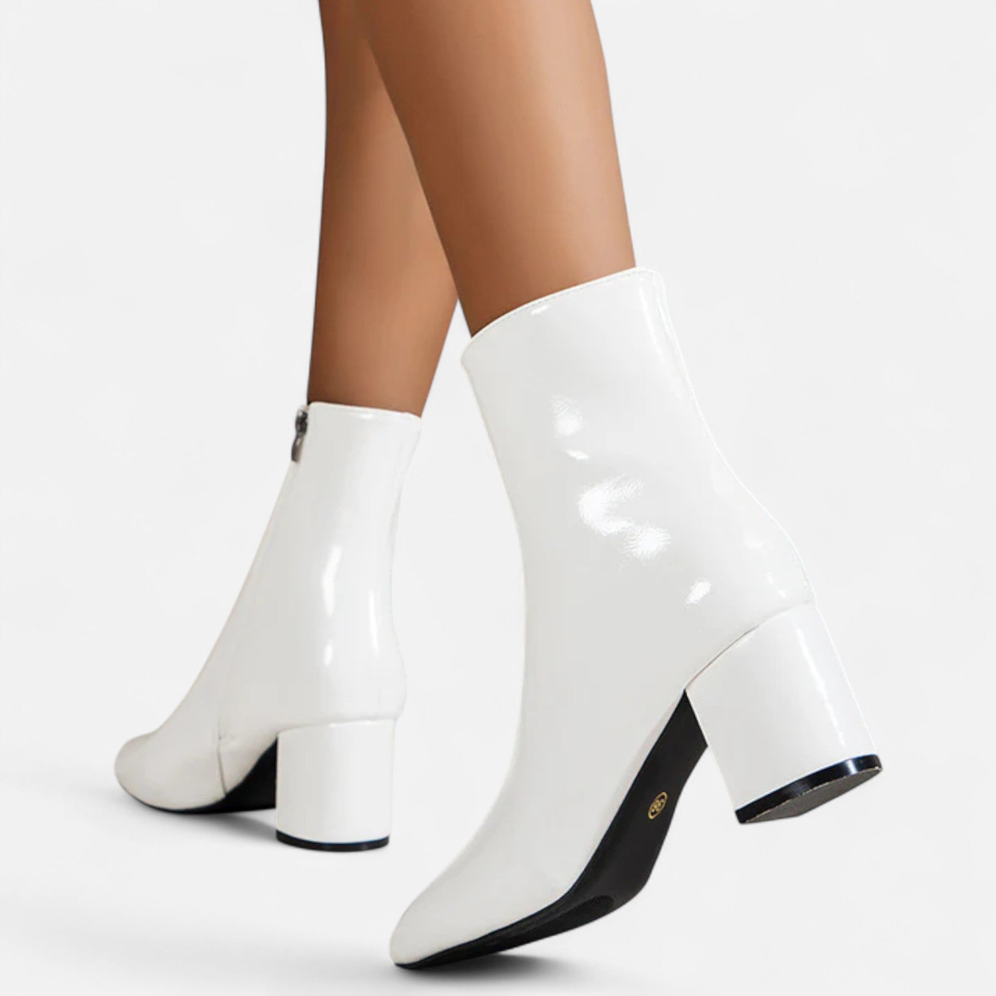 Valmonti | Women’s Leather Ankle Boots with Block Heel