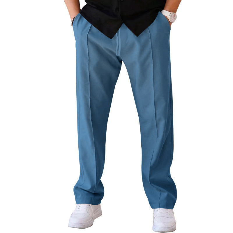 Men’s Pleated Wide-Leg Trousers – Lightweight Relaxed Pants for Everyday Wear