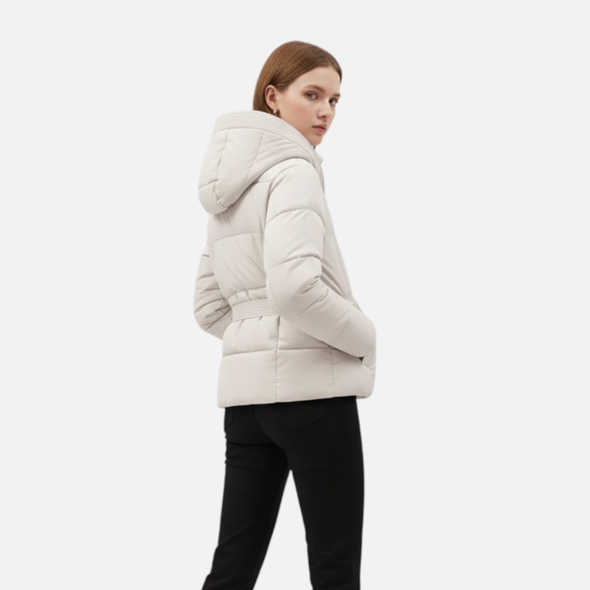 Valmonti | Women’s Belted Hooded Puffer Jacket