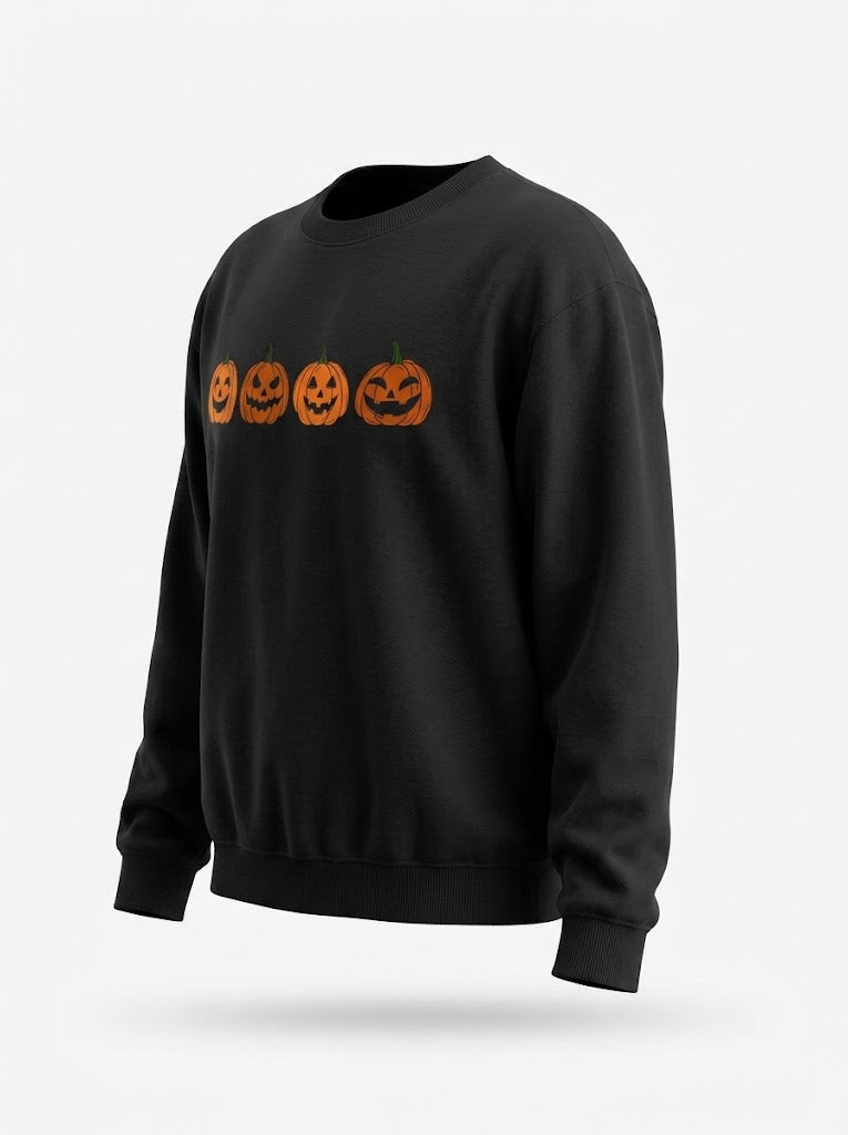 Women’s Jack-O’-Lantern Crew-Neck Sweatshirt – Cosy Autumn Halloween Style