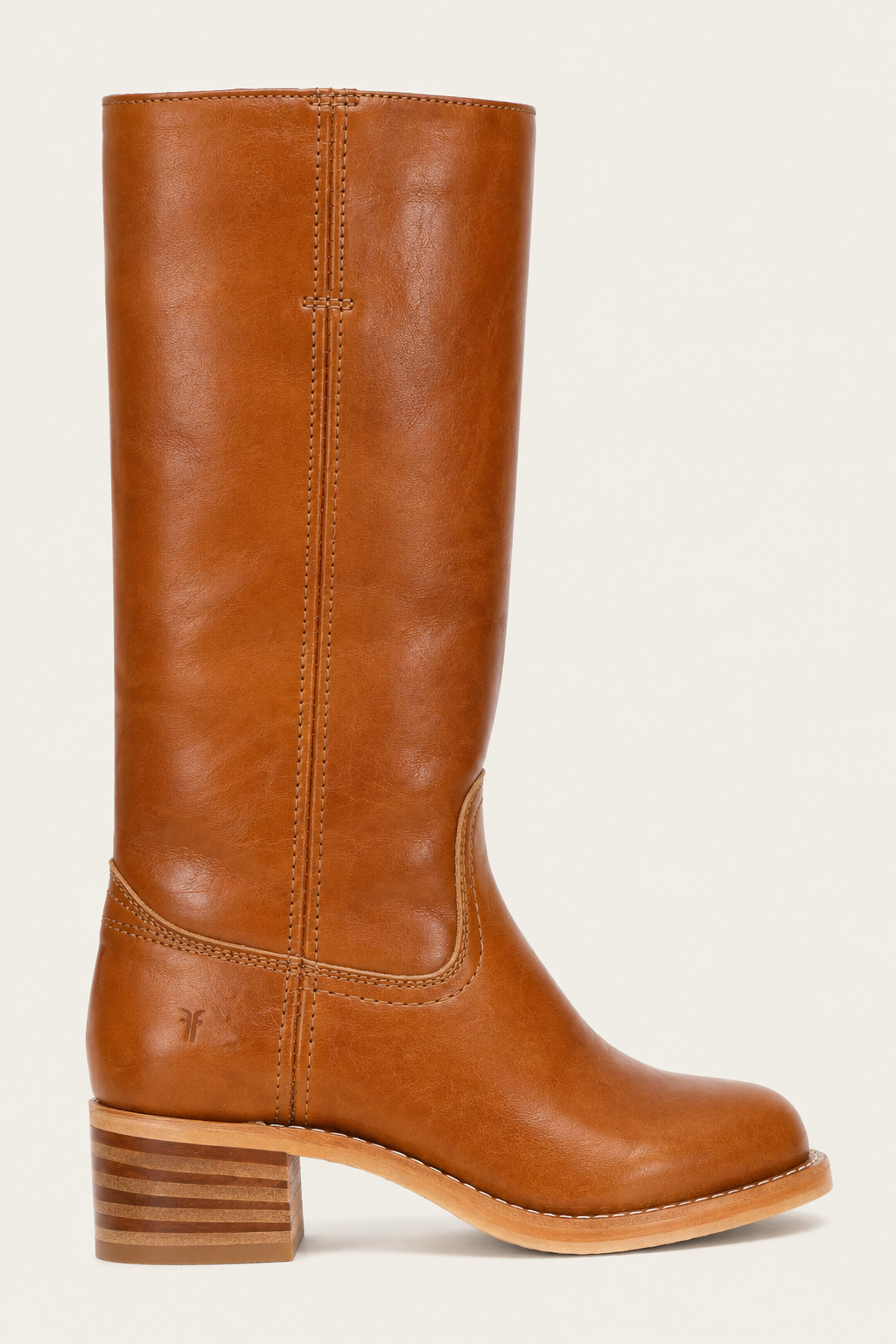 Women’s Knee-High Leather Boots – Structured Block-Heel Riding Style for Casual Smart Everyday Autumn Winter Wear