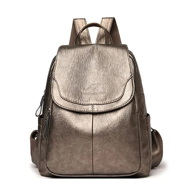 Women’s Faux Leather Flap Backpack – Adjustable-Strap Everyday Bag with Spacious Organised Storage for Work Travel and Shopping