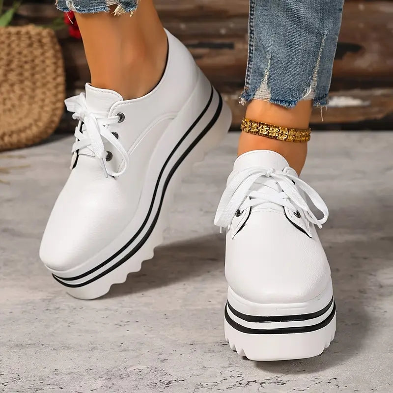 Women’s Platform Lace-Up Chunky Sole Oxford Shoes