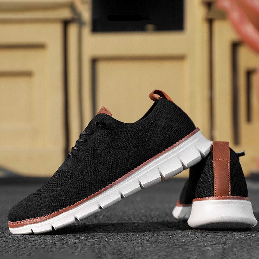 Atmungsaktive Strick-Schnürschuhe für Herren – bequeme Freizeitschuhe mit dämpfender Wirkung und flexiblen Sohlen für den Alltag