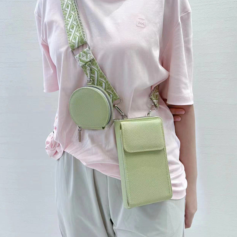 Bolso bandolera para mujer con correa ancha estampada para teléfono