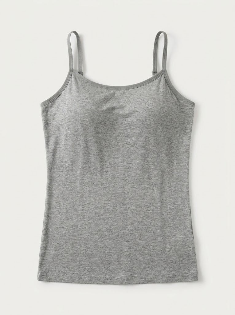 Camisola de mulher com soutien incorporado – Camada de alças finas com suporte para o dia a dia