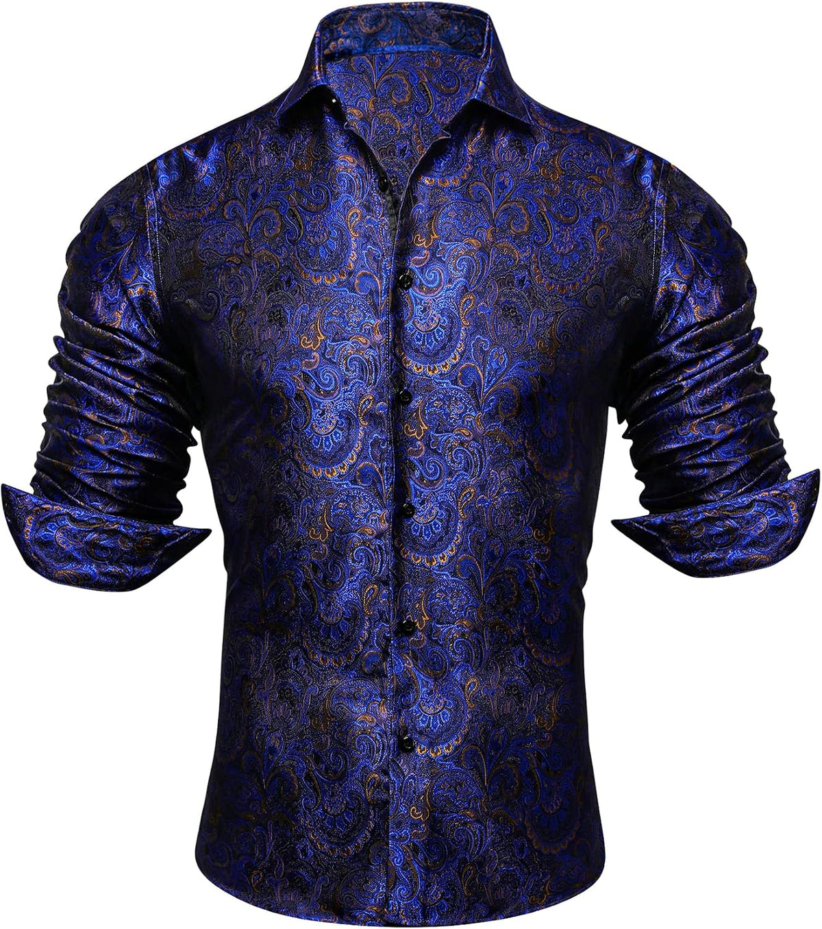 Men’s Paisley Jacquard Shirt – Refined Long-Sleeve Style for Weddings and Evening Wear