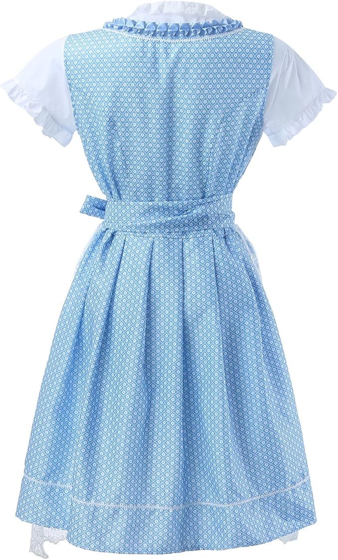 Dámské vyšívané krajkové dirndl šaty s mašlí v pase