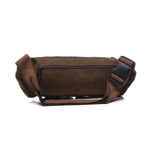 Men’s Vintage Canvas Waist Bag – Multi-Pocket Utility Hip Pack with Adjustable Crossbody Strap