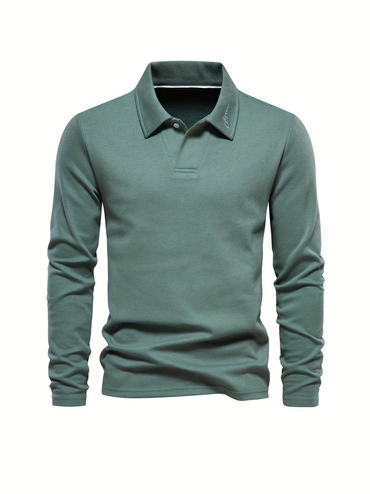 Tricou Polo Bărbați cu Mâneci Lungi, Moale, Confortabil, Croială Modernă, Casual, Elegant, pentru Uz Zilnic
