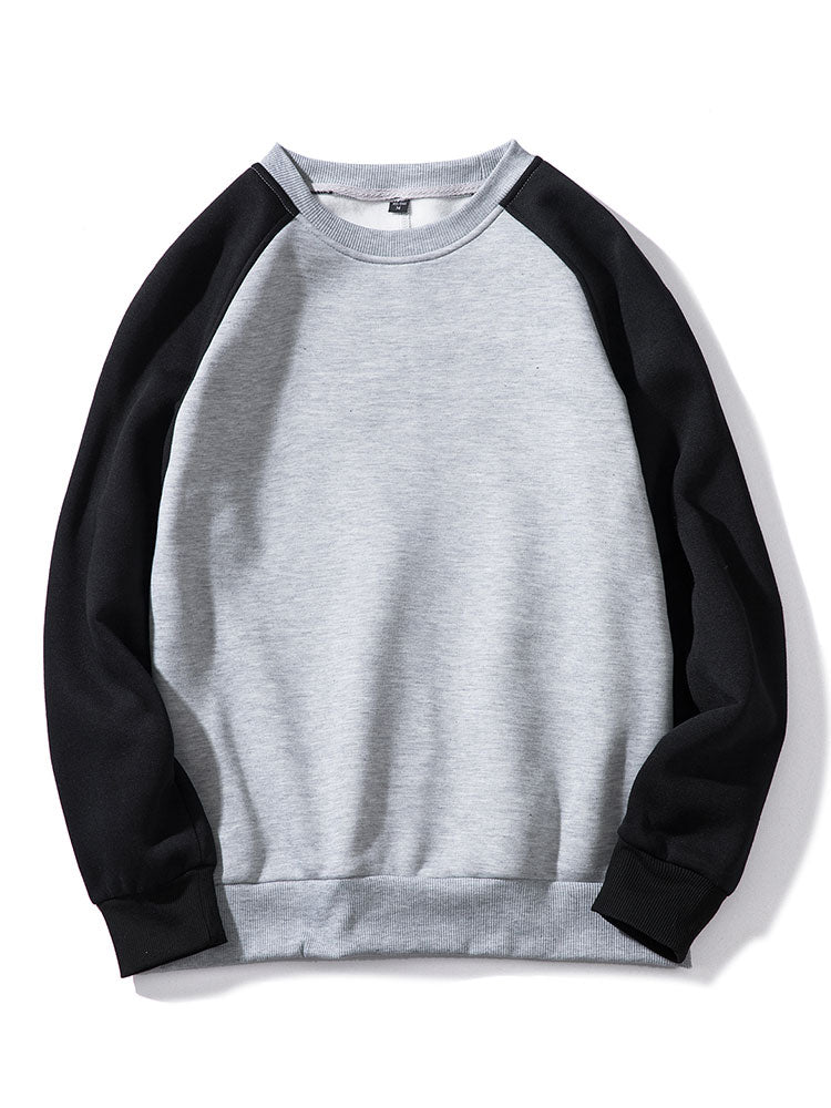 Sweatshirt masculino com mangas raglã e blocos de cor – Corte descontraído, mangas compridas, estilo desportivo casual para o dia a dia