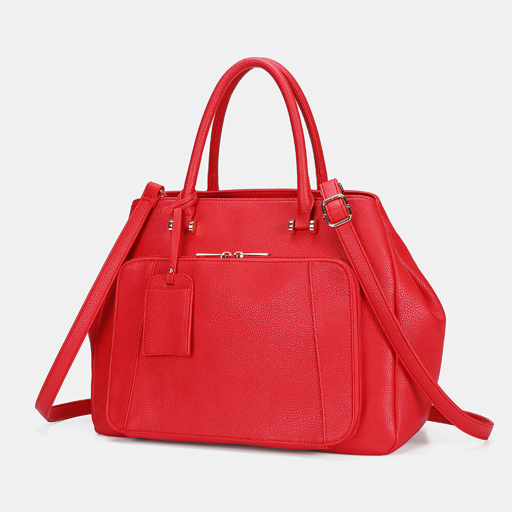 Borsa grande da donna in ecopelle – Tote con più scomparti, manici superiori e tracolla regolabile