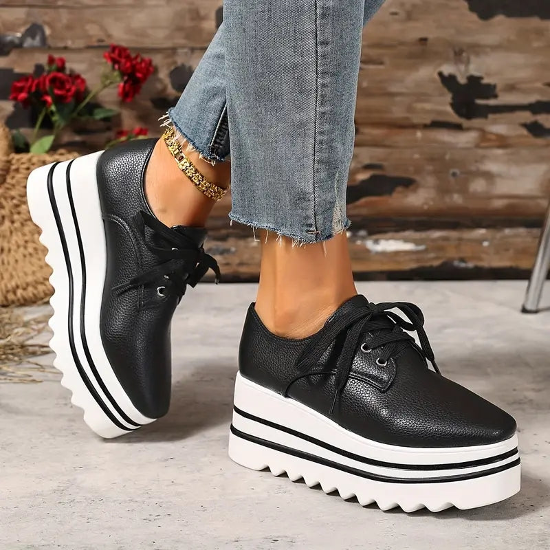 Women’s Platform Lace-Up Chunky Sole Oxford Shoes