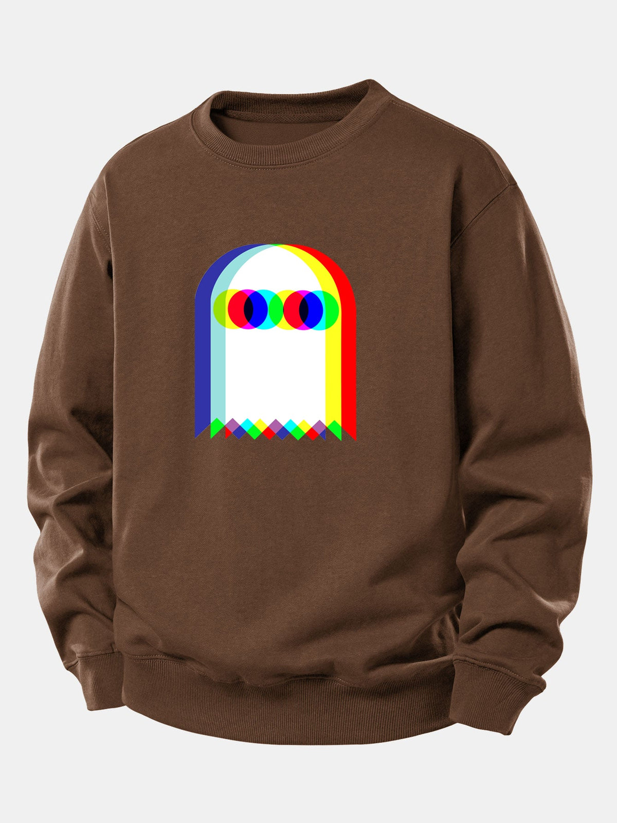 Pánská mikina s grafickým potiskem a volným střihem - hravý potištěný pulovr s kulatým výstřihem pro ležérní streetwearový styl