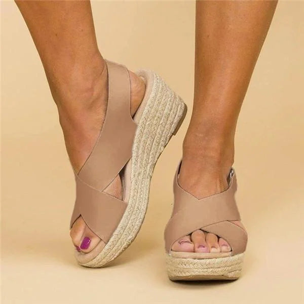 Damskie sandały na koturnie wygodne lekkie przewiewne letnie eleganckie casualowe stylowe obuwie