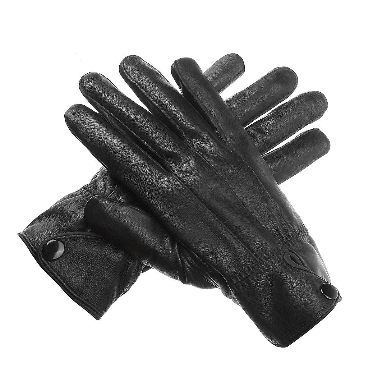Damen-Winterhandschuhe aus Schaffell - winddichte Lederfahrerhandschuhe mit Samtfutter