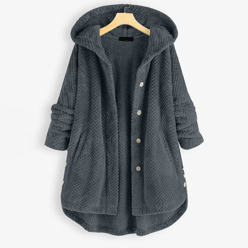 Damejakke i blødt fleece – varm, behagelig, let, afslappet, hverdagsagtig, hyggelig lag-på-lag cardigan