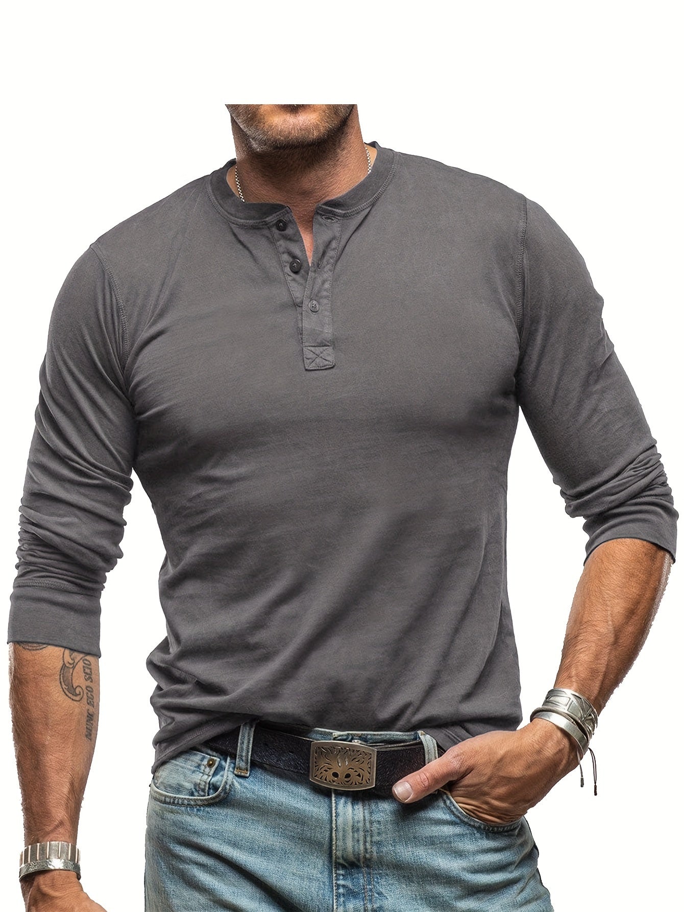 Pánské tričko Henley s dlouhým rukávem – pružná ležérní vrstva pro každodenní nošení