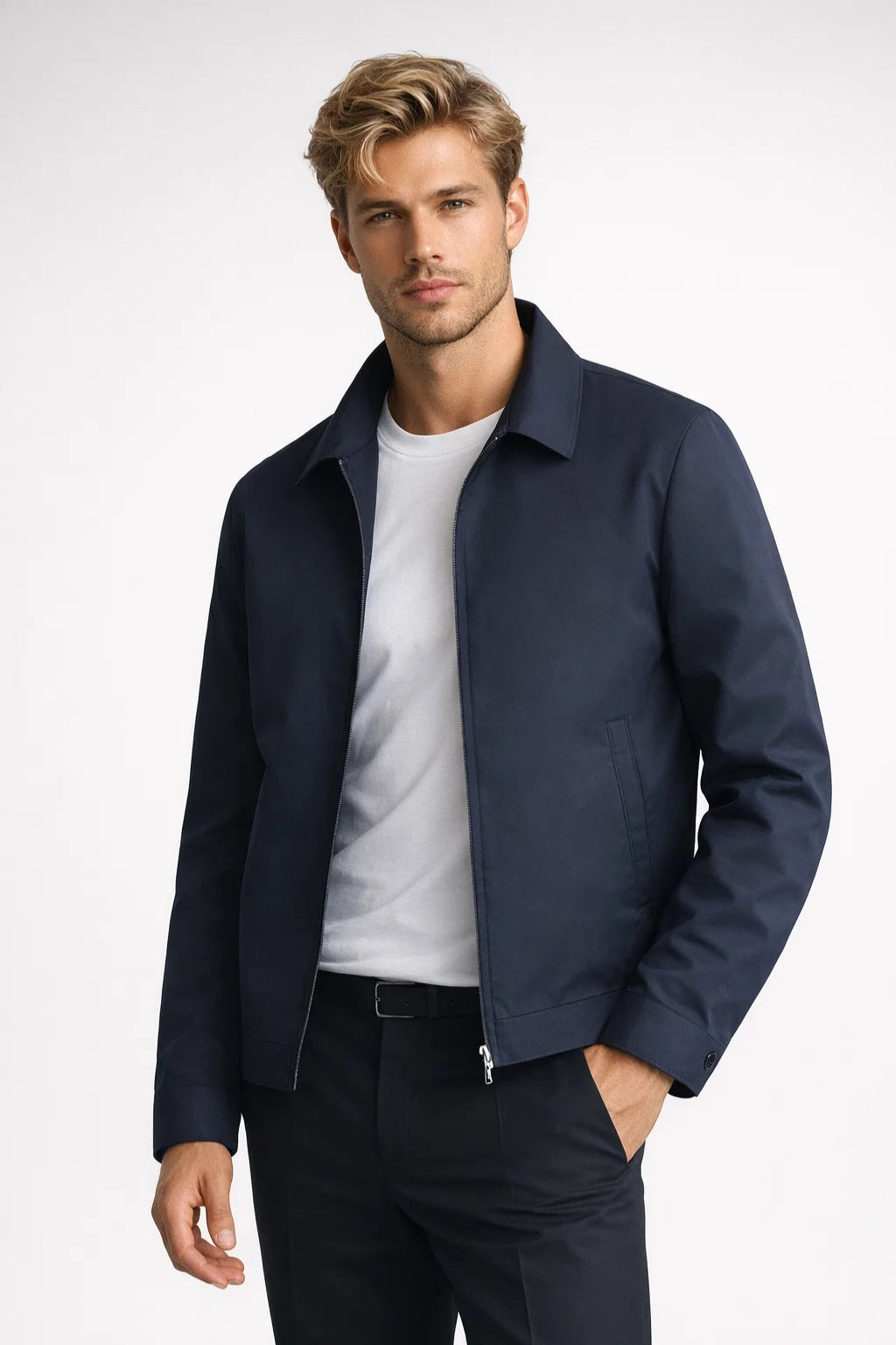 Men’s Slim Fit Zip Jacket Classic Smart Casual Outerwear