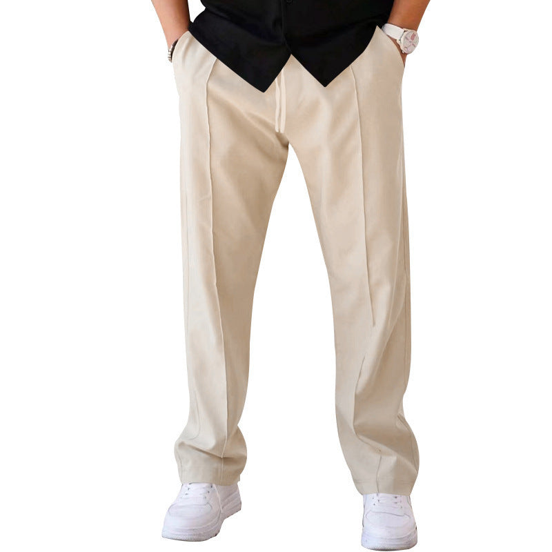 Men’s Pleated Wide-Leg Trousers – Lightweight Relaxed Pants for Everyday Wear