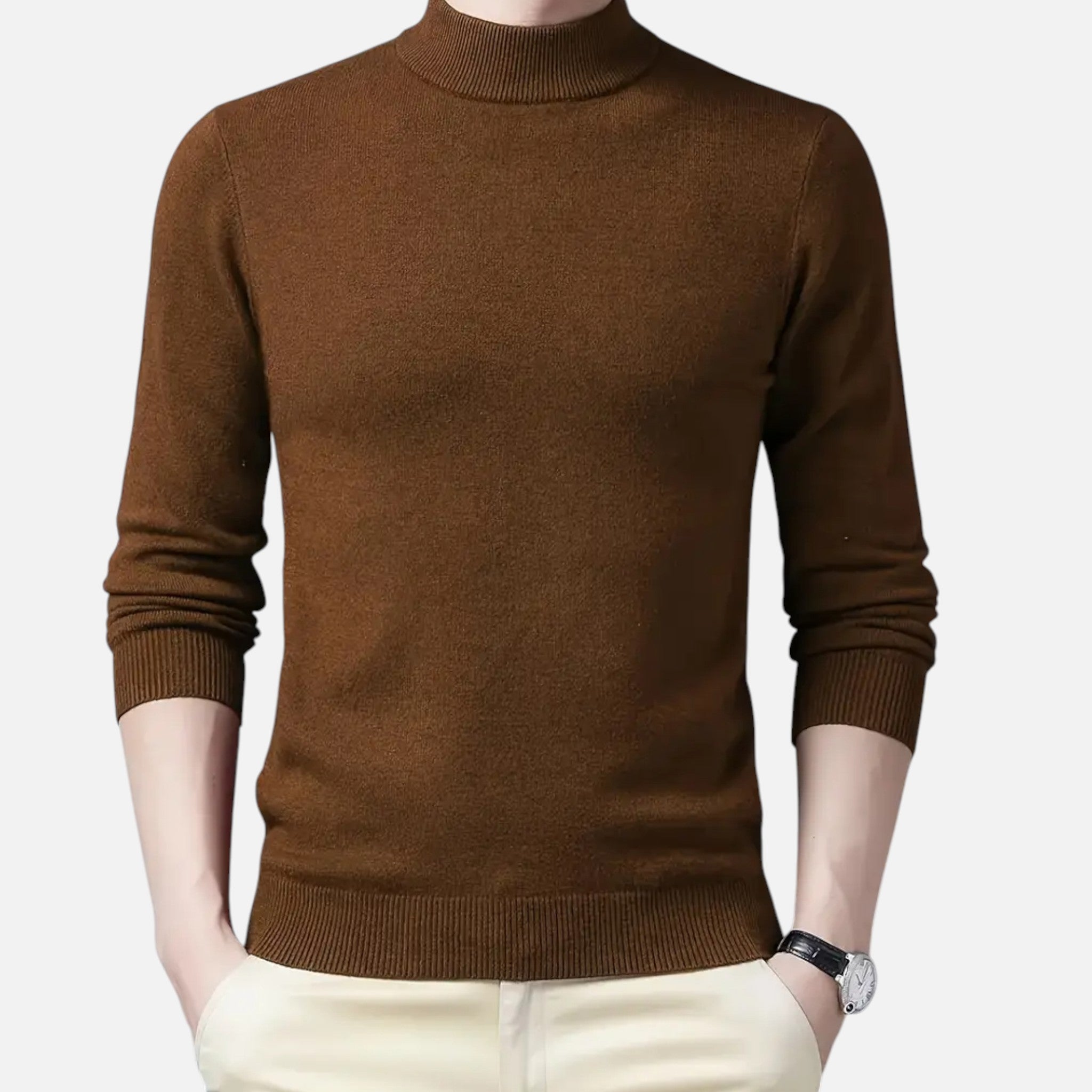 Valmonti | Men’s Stand-Collar Knit Sweater