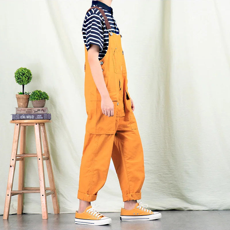 Men’s Utility Cargo Bib Overalls – Multi-Pocket Workwear for Casual Everyday Wear