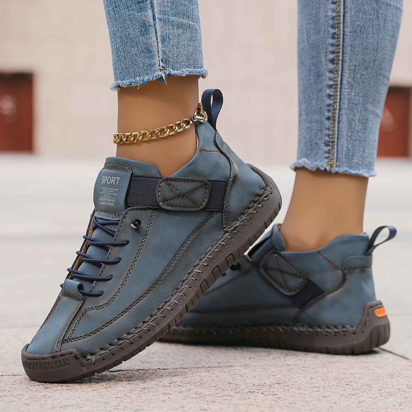 Damen-High-Top-Schnürsneaker – lässige Alltagsschuhe zum Gehen