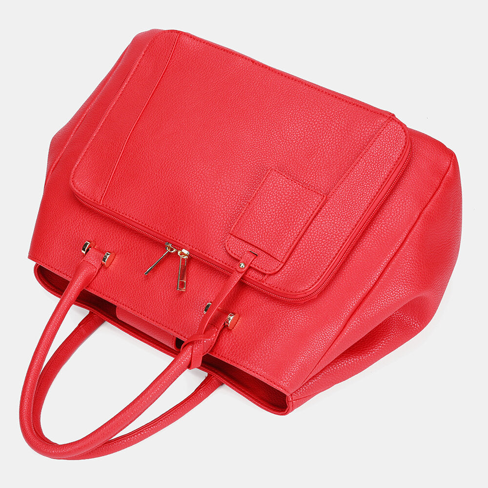 Borsa grande da donna in ecopelle – Tote con più scomparti, manici superiori e tracolla regolabile