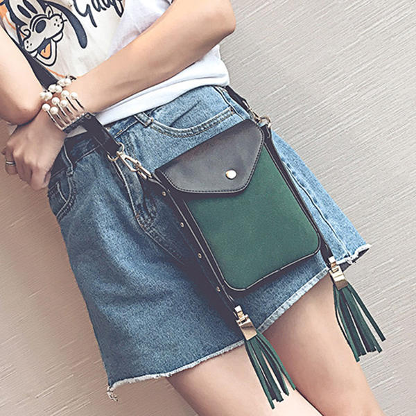 Women’s Mini Crossbody Bag – Compact Flap Design with Adjustable Strap and Tassel Details