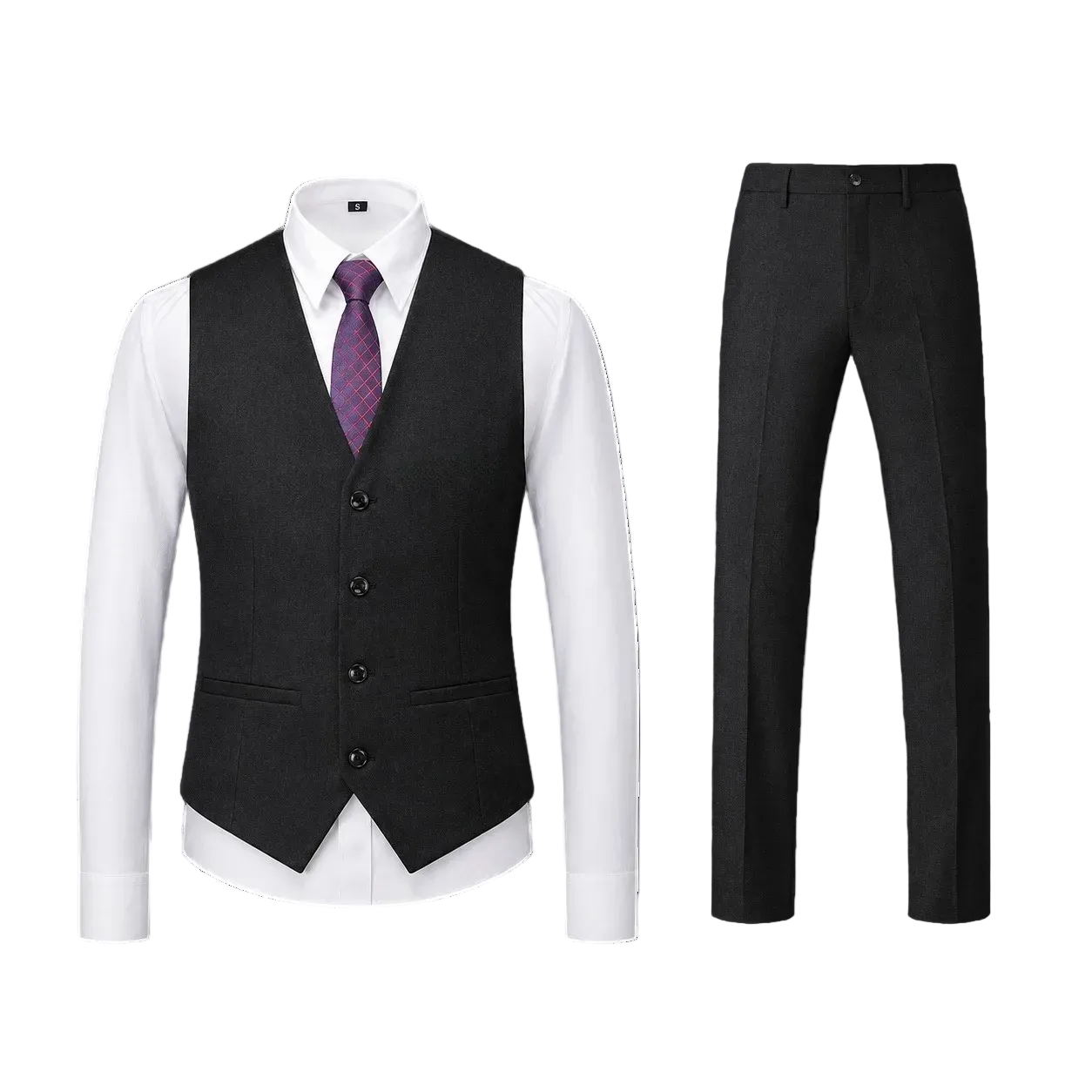 Men’s Tailored Tweed Suit Set – Three-Piece Styling for Weddings and Business Events