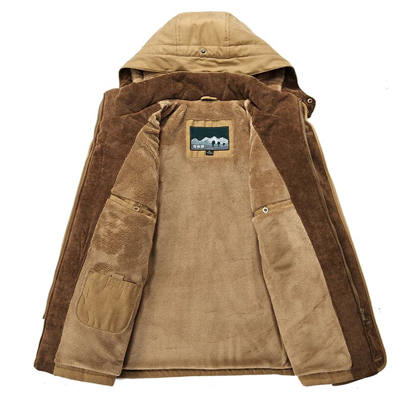 Men’s Fleece-Lined Multi-Pocket Winter Parka – Weather-Resistant Utility Layer for Everyday and Outdoor Cold-Weather Wear