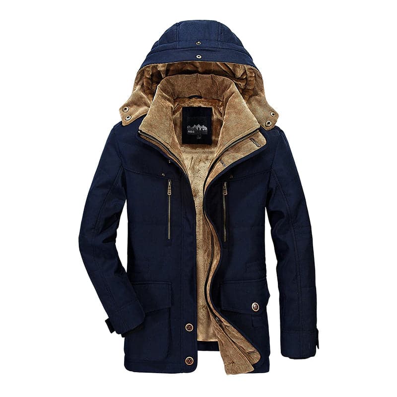 Men’s Fleece-Lined Multi-Pocket Winter Parka – Weather-Resistant Utility Layer for Everyday and Outdoor Cold-Weather Wear