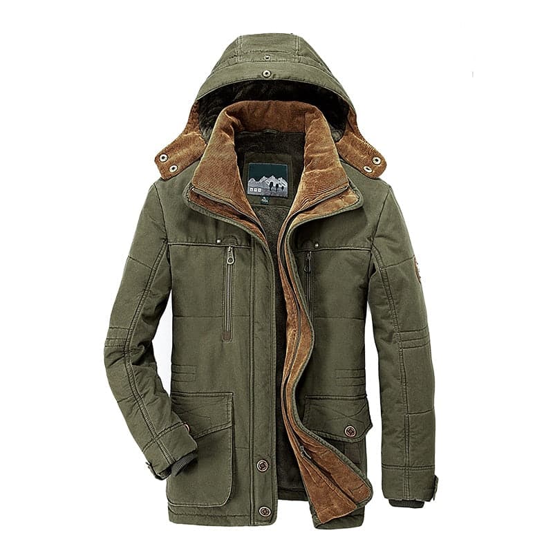 Men’s Fleece-Lined Multi-Pocket Winter Parka – Weather-Resistant Utility Layer for Everyday and Outdoor Cold-Weather Wear