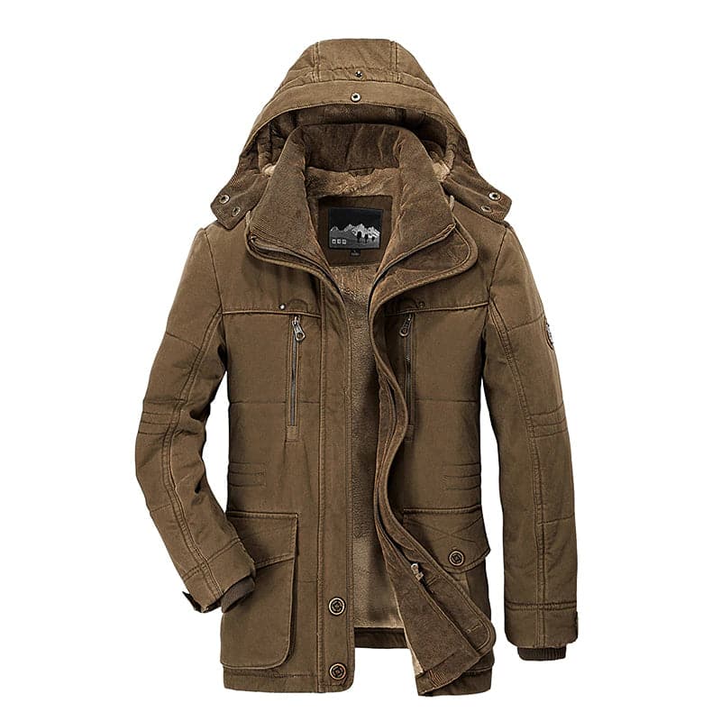 Men’s Fleece-Lined Multi-Pocket Winter Parka – Weather-Resistant Utility Layer for Everyday and Outdoor Cold-Weather Wear