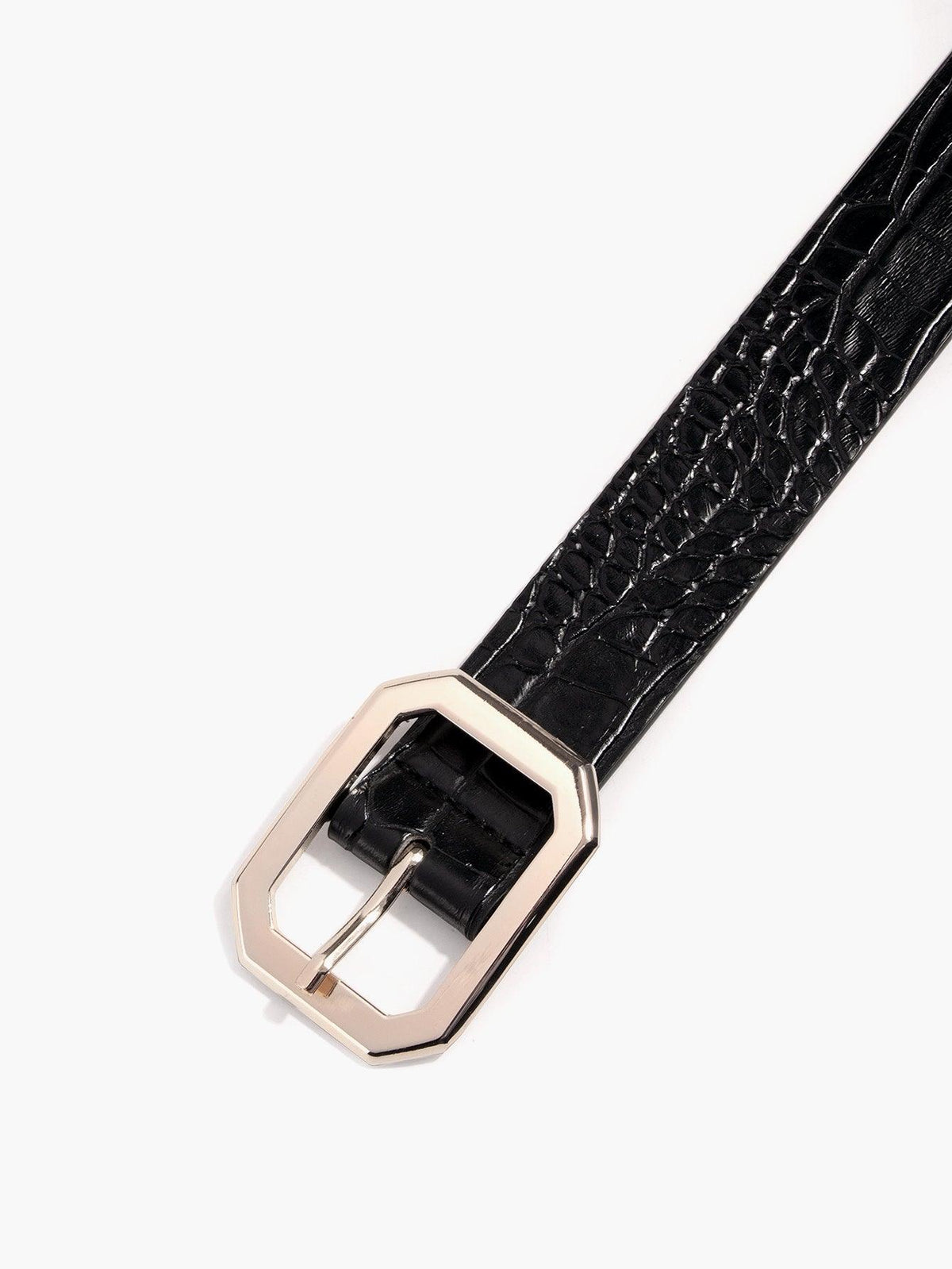 Men’s Textured Leather Belt – Polished Buckle Accessory for Business and Casual Wear