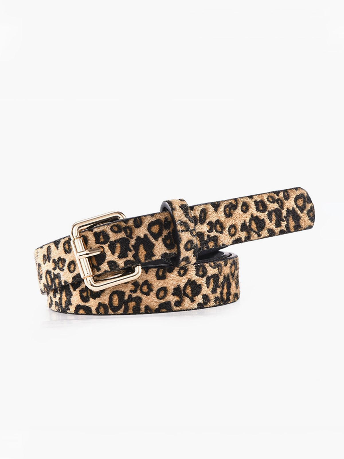 Cinturón estampado para mujer con hebilla rectangular - accesorio llamativo para el día a día