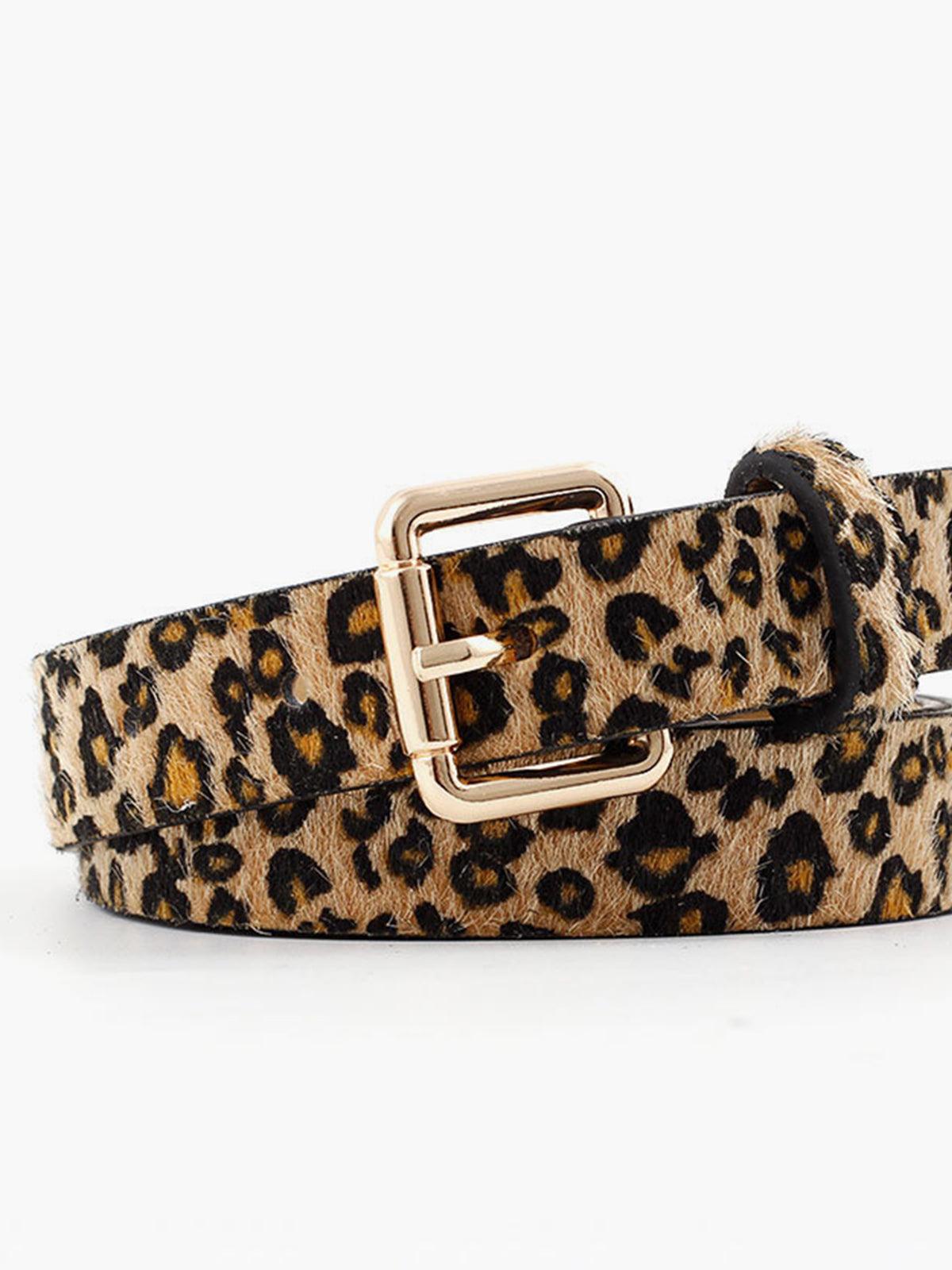 Cinturón estampado para mujer con hebilla rectangular - accesorio llamativo para el día a día