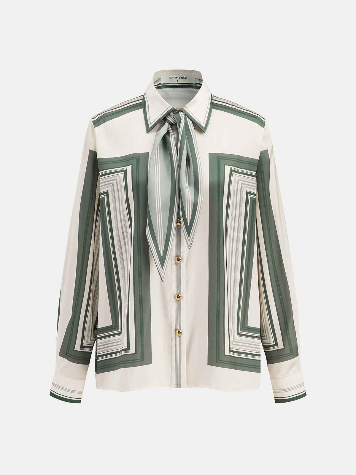 Damesblouse van satijn met geometrische print en wijde broek, tweedelige set – Elegante relaxte zomeroutfit voor casual en vakantiekleding